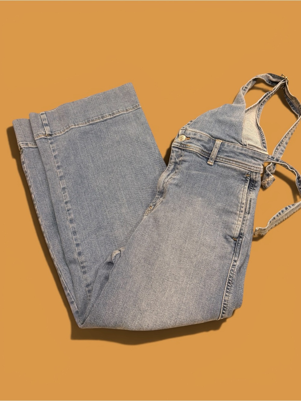 Free People Light Blue Denim Overalls